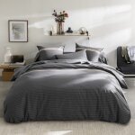 Parure de lit imprime en lyocelle gris 140x200