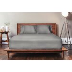 Parure de lit microfibre 200 x 200 cm gris fonc