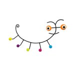 Pat�re murale 60's orange fer 60 x 0 x 30 cm