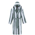 Peignoir adulte mixte ray� velours lichen m