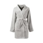 Peignoir de bain en coton gris perle m