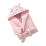 Peignoir de bain en coton rose 2 ans