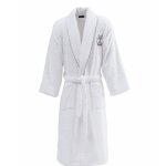Peignoir brod col chle 420 g / m blanc s