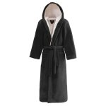 Peignoir  capuche bicolore anthracite xl