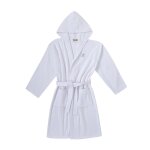 Peignoir � capuche en coton blanc m - l