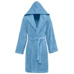 Peignoir  capuche velours cobalt m
