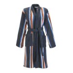 Peignoir coton bleu foncé rayé xs Peignoir coton bleu foncé rayé xs