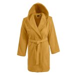 Peignoir court  capuche velours caramel xs
