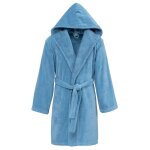 Peignoir court  capuche velours cobalt xs