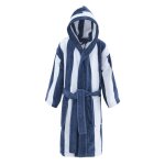 Peignoir enfant  capuche ray velours indigo 03 / 04 ans