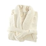 Peignoir ponge col chale en coton ivoire xs