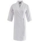 Peignoir lger mi - long en coton peign blanc s