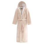 Peignoir mixte  capuche bicolore sable xl