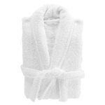 Peignoir mixte �ponge col ch�le uni blanc 500 g / m�