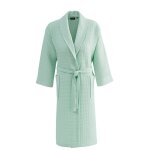 Peignoir mixte nid d'abeille col chle menthe m