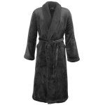Peignoir mixte polaire chaud doubl� anthracite l