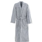 Peignoir polaire homme femme c�tel� extra dou blanc / denim xl