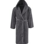 Peignoir polaire mixte  capuche silver grey s