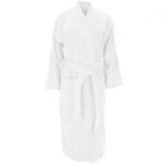 Peignoir unisexe en coton blanc l