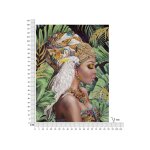 Peinture sur toile multicolore femme avec applications 90x3x120 cm Peinture sur toile multicolore femme avec applications 90x3x120 cm