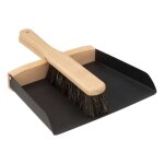 Pelle et balayette design métal noir et bois hêtre Pelle et balayette design métal noir et bois hêtre
