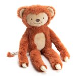 Peluche singe malin orange en polyester