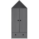 Penderie 2 portes 1 tiroir gris Penderie 2 portes 1 tiroir gris