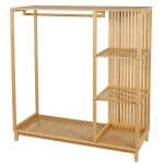 Penderie en bambou avec 3 tagres 120x47. 5x128cm