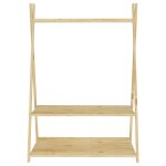 Penderie enfant 1 tringle 2 �tag�res en bois massif coloris naturel