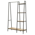 Penderie industrielle 1 tablette basse avec 4 tagres - effet bois