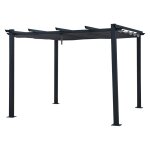 Pergola autoportante 3 × 3m en aluminium avec toile grise Pergola autoportante 3 × 3m en aluminium avec toile grise