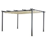 Pergola autoportante 3  4m en aluminium avec toile beige