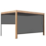 Pergola bioclimatique adosse 3x4m et 2 stores bois gris