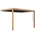 Pergola bioclimatique adosse 3x4m en aluminium bois gris