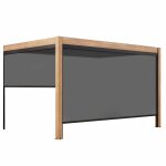 Pergola bioclimatique adosse motorise et claire 3x4m et 2 stores
