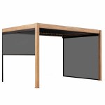 Pergola bioclimatique adosse et motorise claire 3x4m et 2 stores
