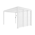 Pergola bioclimatique aluminium 4x3m, 3 persiennes 100cm blanc Pergola bioclimatique aluminium 4x3m, 3 persiennes 100cm blanc