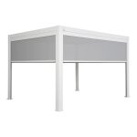 Pergola bioclimatique aluminium 4x3m, store 3m, store 4m blanc Pergola bioclimatique aluminium 4x3m, store 3m, store 4m blanc