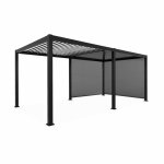 Pergola bioclimatique aluminium 6x3m, 2 stores 3m anthracite Pergola bioclimatique aluminium 6x3m, 2 stores 3m anthracite