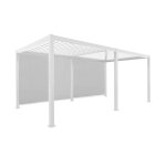 Pergola bioclimatique aluminium 6x3m, 2 stores 3m blanc Pergola bioclimatique aluminium 6x3m, 2 stores 3m blanc