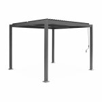 Pergola bioclimatique aluminium et acier 3x3m anthracite Pergola bioclimatique aluminium et acier 3x3m anthracite