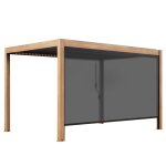 Pergola bioclimatique autoportée 3x4 m et 1 store bois gris Pergola bioclimatique autoportée 3x4 m et 1 store bois gris