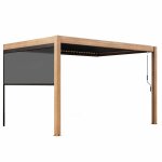 Pergola bioclimatique autoportée 3x4m et 1 store bois gris Pergola bioclimatique autoportée 3x4m et 1 store bois gris