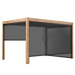 Pergola bioclimatique autoportée 3x4m et 2 stores bois gris Pergola bioclimatique autoportée 3x4m et 2 stores bois gris