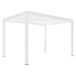 Pergola bioclimatique autoporte motorise et claire 3x4 m blanc