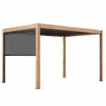 Pergola bioclimatique autoporte et motorise claire 3x4m et 1 store