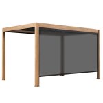 Pergola bioclimatique autoporte et motorise claire 3x4m et 1 store