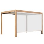 Pergola bioclimatique autoporte motorise et claire 3x4m et 1 store