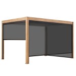 Pergola bioclimatique autoporte motorise claire 3x4m et 2 stores