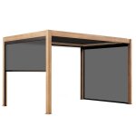 Pergola bioclimatique autoporte motorise claire 3x4m et 3 stores